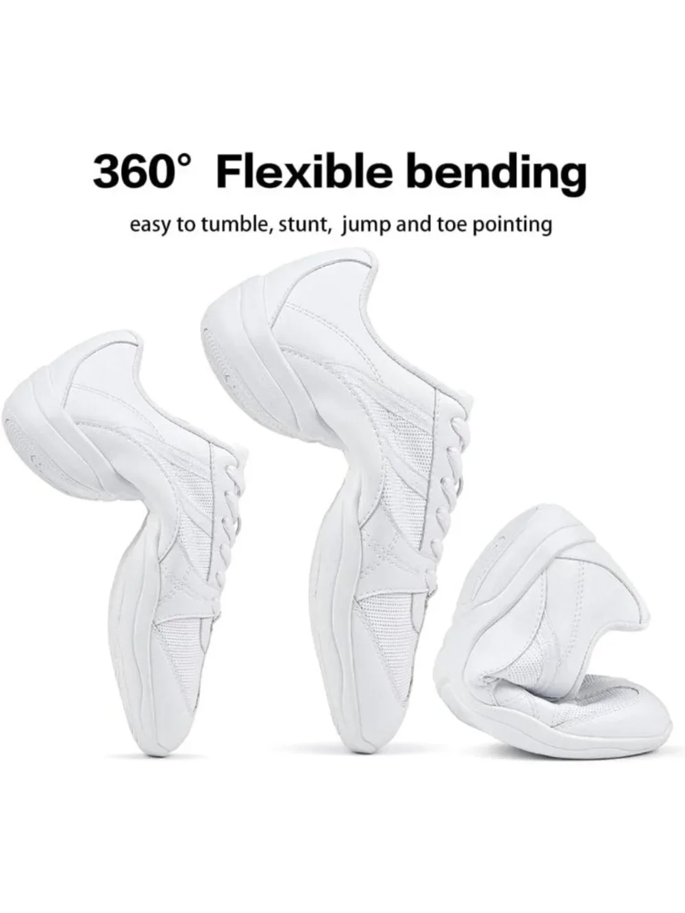 Stylish Black Cheerleading Shoes for Women | Athletic Dance Flats & Sneakers